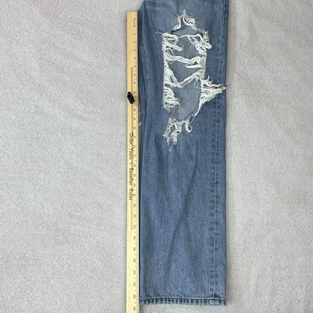 Levi's Premium 501 '90s Selvedge Jeans Women's W28 L32 Big E Destroyed Mid-Rise - Picture 15 of 16